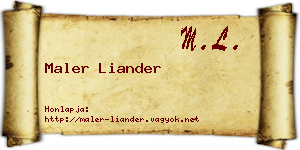Maler Liander névjegykártya